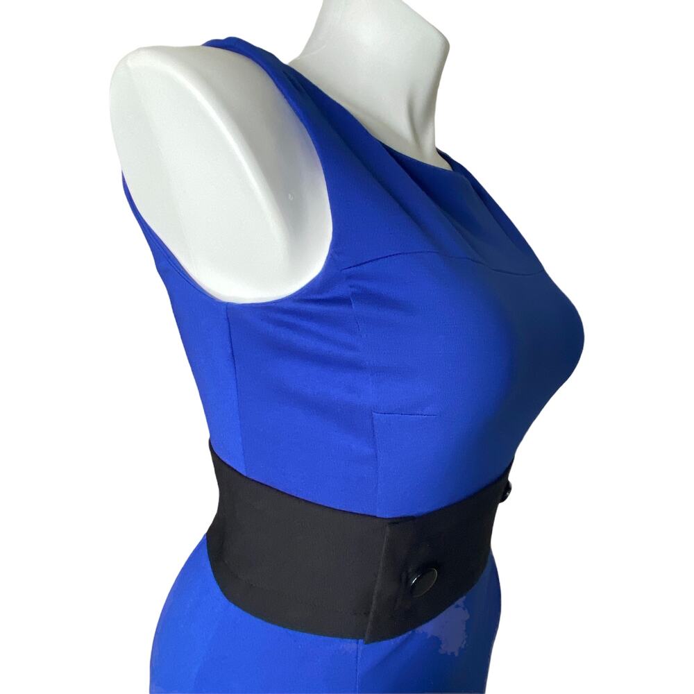Ann Taylor Blue and black Sleeveless Color block sheath dress 10